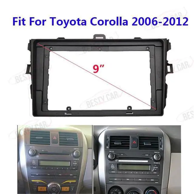 Alt view image 2 of 5 - Fits for Toyota Corolla 2006-2012 Car Radio Stereo Fascia Frame Double DIN 9 inch Dash Installation Mounting Kit