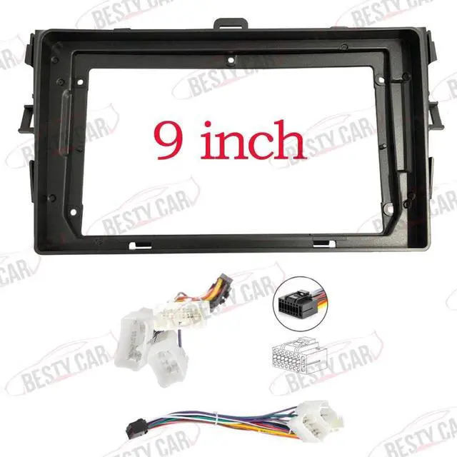 Alt view image 3 of 5 - Fits for Toyota Corolla 2006-2012 Car Radio Stereo Fascia Frame Double DIN 9 inch Dash Installation Mounting Kit