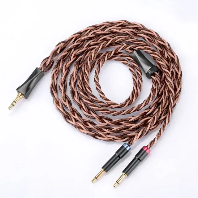 Alt view image 2 of 5 - Fezzlo 8N OCC German Copper Cable Wire Compatible with Sony MDR Z1R MDR Z7M2 Hifiman HE560 HE400SE HE-350 Meze 109 Pro 105 AER Headphones 4.9ft 3.5mm Plug