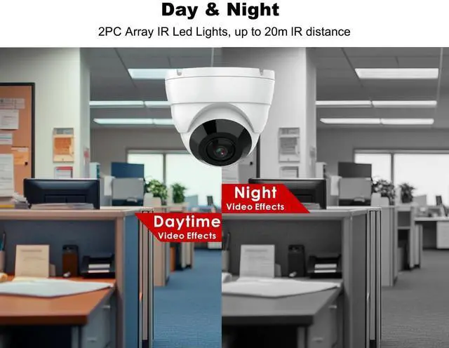 Alt view image 4 of 5 - 2MP 1080P 180 Degree Surveillance CCTV Security Camera Fisheye Outdoor Analog TVI Camera (Quadbrid 4-in1 HD-CVI/TVI/AHD/BNC), 30ft Night Vision, Metal Housing