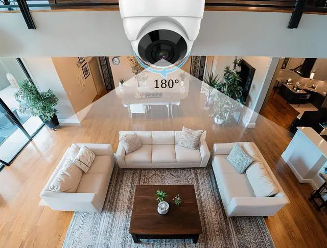 Alt view image 3 of 5 - 2MP 1080P 180 Degree Surveillance CCTV Security Camera Fisheye Outdoor Analog TVI Camera (Quadbrid 4-in1 HD-CVI/TVI/AHD/BNC), 30ft Night Vision, Metal Housing