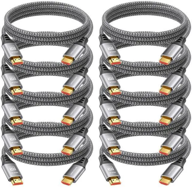 Main image of URELEGAN 8K 4K HDMI Cable 6FT 10-Pack, HDMI to HDMI Cord 4K@120Hz/144Hz, 8K@60Hz, HDMI 2.1 Support eARC, HDCP2.3/2.2, HDR10+ for KVM, Fire TV Stick, PS5, Xbox, LG, Roku, Switch, Portable Monitor.
