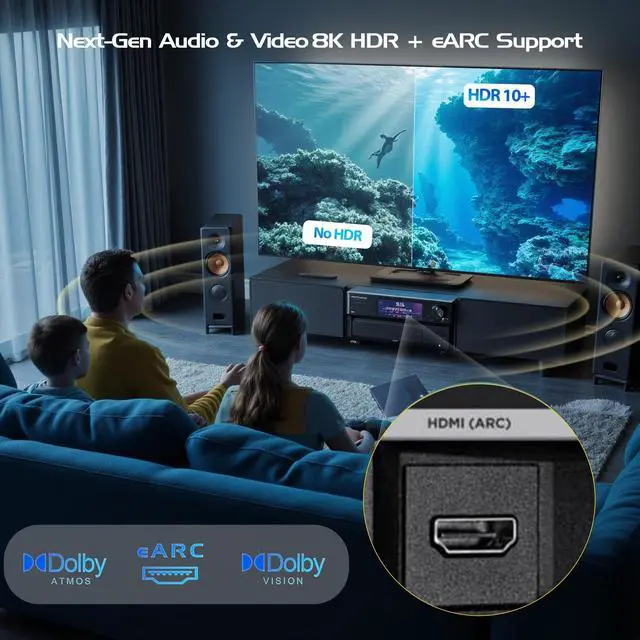 Alt view image 4 of 5 - URELEGAN 8K 4K HDMI Cable 6FT 10-Pack, HDMI to HDMI Cord 4K@120Hz/144Hz, 8K@60Hz, HDMI 2.1 Support eARC, HDCP2.3/2.2, HDR10+ for KVM, Fire TV Stick, PS5, Xbox, LG, Roku, Switch, Portable Monitor.