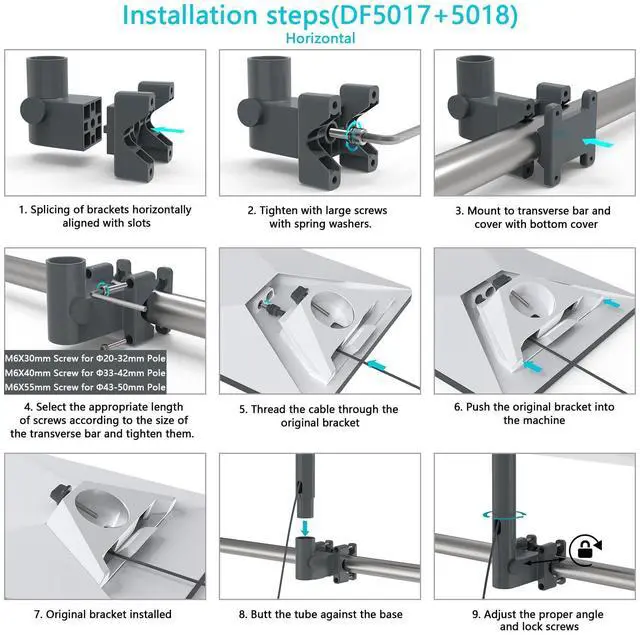 Alt view image 5 of 5 - HOLACA Starlink Mini Mount, Starlink Mini/Mini X RV Ladder Mount, Aluminum Alloy Starlink Kit with Installation Range 0.8"-1.97(20mm-50mm) Pipe Adapter for RV/Ladder/Pole/Rack/Roof