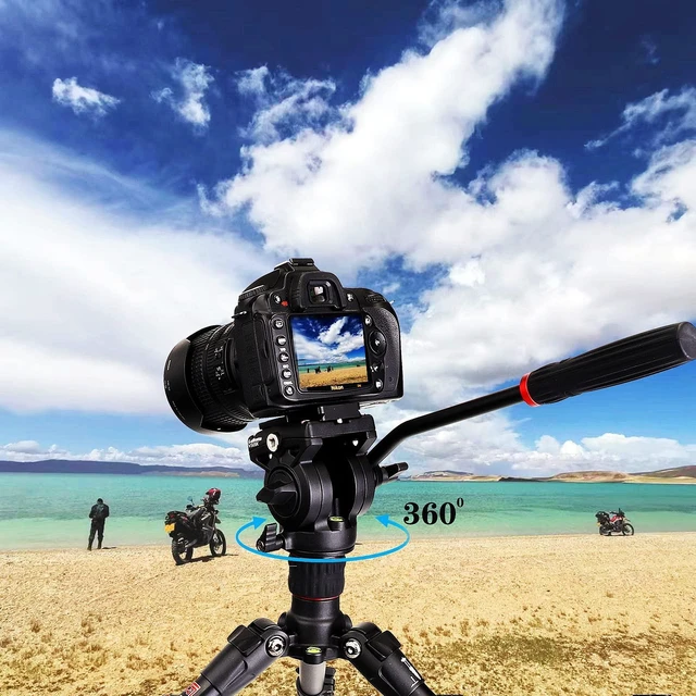 Alt view image 5 of 5 - Leifrotto VS05K Tripod Fluid Head, with 1/4" Arca QR Plate, Max Load 11 lbs for Video Cameras and DSLR Cameras, with 3/8 to 1/4 Inch Screws Tripod Mount