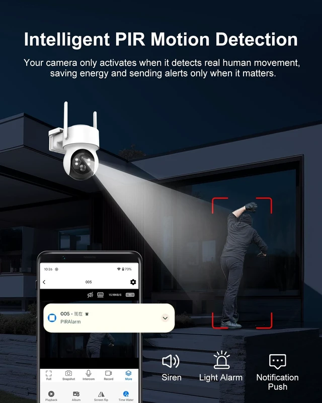 Alt view image 3 of 5 - INSEETECH 2K Wireless Solar Security Camera Outdoor 2.4Ghz WiFi PTZ Camera