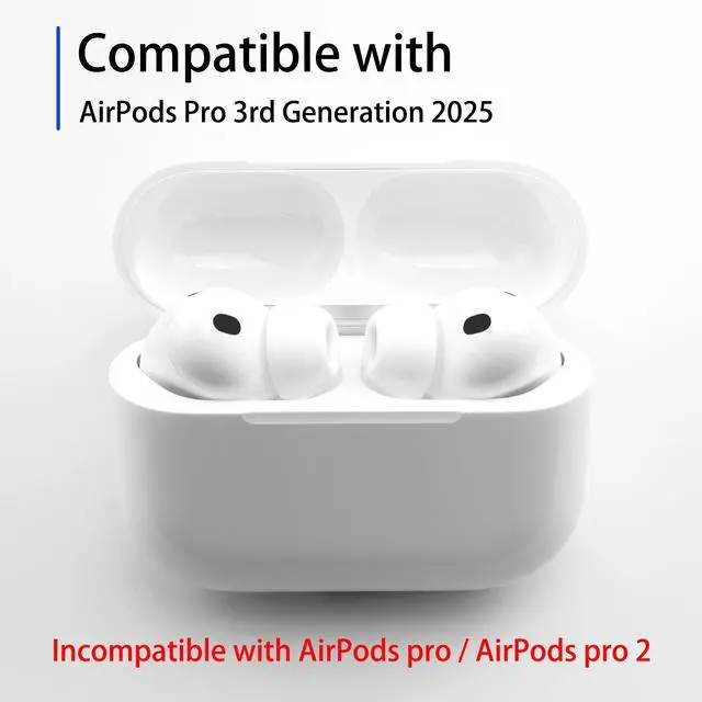 Alt view image 2 of 5 - NANLANFAN Replacement Memory Foam Ear Tips for AirPods Pro 3 Silicone Shield, Ultimate Comfort, 3 Pairs (White, Large)