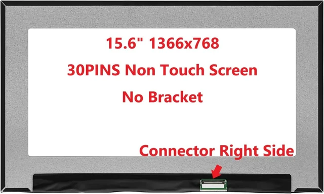 Alt view image 3 of 5 - FULLCOM New LCD Replacement Screen HD 1366x768 (Non Touch) 15.6 Inch N156BGA-E53 30 Pin Matte for Dell PN DP/N 07XMDT 7XMDT for Laptop/Display/Screen/LCD Application
