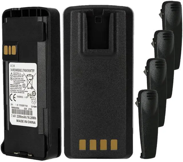 Main image of AWEDAS (2-Pack 7.4v 2200mAh PMNN4080 PMNN4476A PMNN4476 Battery+4 Belt Clips Compatible for Motorola Radio P145 CP185 CP476 CP477 CP1200 CP1300 CP1600 CP1660 EP350 PMNN4081 PMNN4082 PMNN4404 Battery