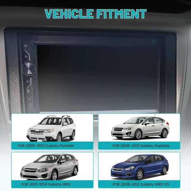 Alt view image 2 of 5 - NuIth Double DIN Radio Installation Dash Kit W/Radio Wire Harness Fits for Subaru Forester/Impreza/WRX 2008-2014, Aftermarket Radio Dash Stereo Mounting Installation Trim Bezel Bracket Wire Kits