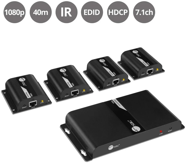 Alt view image 2 of 5 - SIIG 1x4 HDMI Over Cat5e/6 Extender Splitter, 1080p, 130ft, CE-H23U11-S1