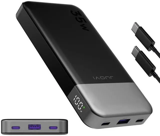 Main image of JUOVI Power Bank 10000mAh, 35W Portable Charger,Fast Charging Portable Battery Pack with PD 3.0 & QC 4.0, USB C Portable Power Bank for iPhone 15 14 13 Series, Galaxy, Tablet, Switch, and MoreBlack