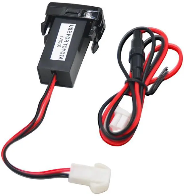 Alt view image 3 of 5 - USB Car Charger Socket with 3.5mm Audio Port, 2.1A Power Outlet Adapter Compatible with Toyota VIGO Hilux Tacoma 4Runner FJ Cruiser, Replacement Switch Panel 12V-24V