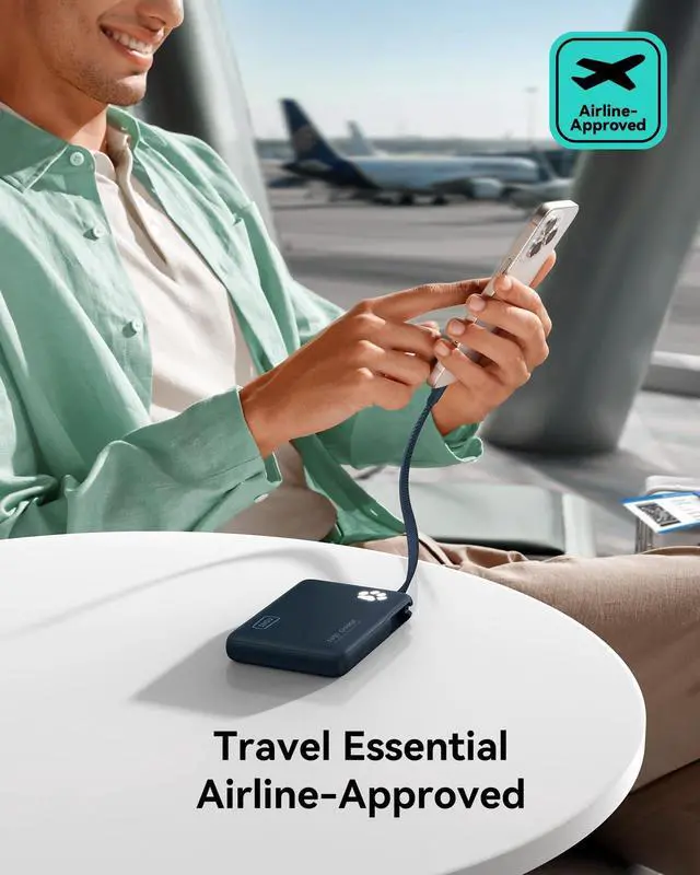 Alt view image 5 of 5 - INIU Portable Charger, Slim 10000mAh Power Bank with Built-in USB-C, 45W Fast Charging Flight Travel Essentials, for College Students Men Women Girl Boy