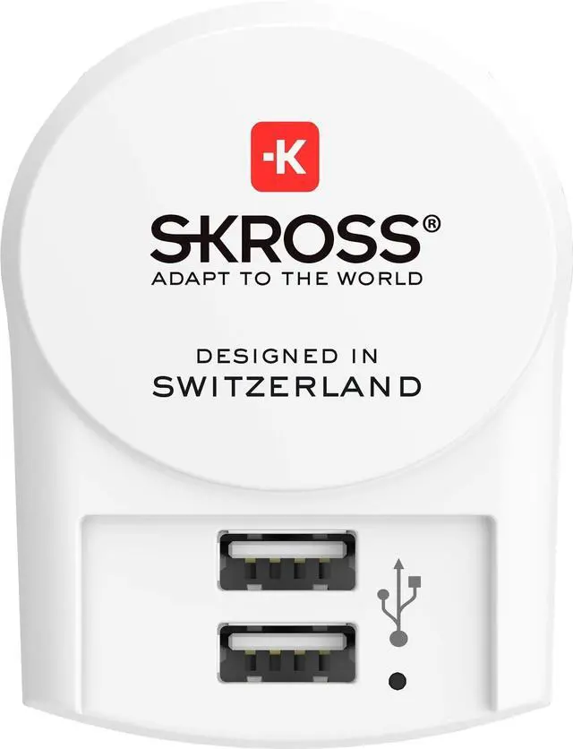 Alt view image 2 of 5 - SKROSS - European 2 Pin Charger with 2 USB 2.4 A Ports for Charging 2 Phones or Tablets - Perfect for Charging Your Devices While in Europe