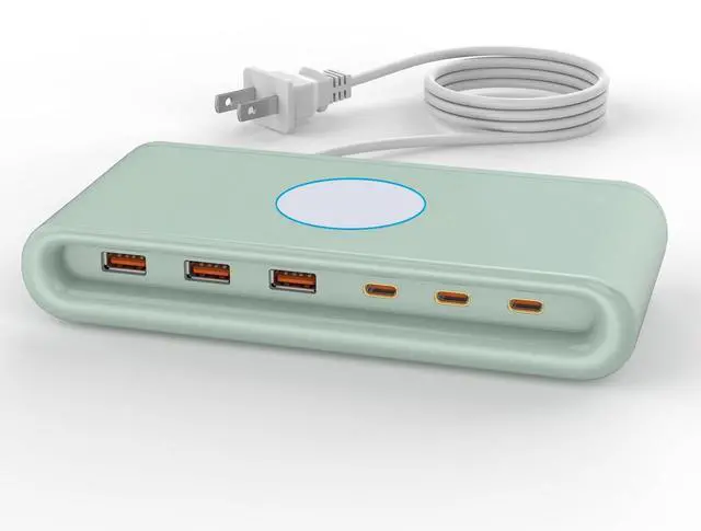 Main image of Solopen 30W USB C Charging Station Block Hub 6-Port Travel Charger with Outlet (Single-Port 20W), for MacBook, iPhone and More Green