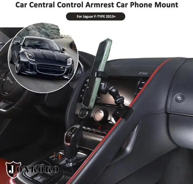 Alt view image 4 of 5 - JONKOKO Car Central Control Armrest Car Phone Mount for Jaguar F-Type 2013-2024 Auto Mobile Phone Holder Accessories (Style F)