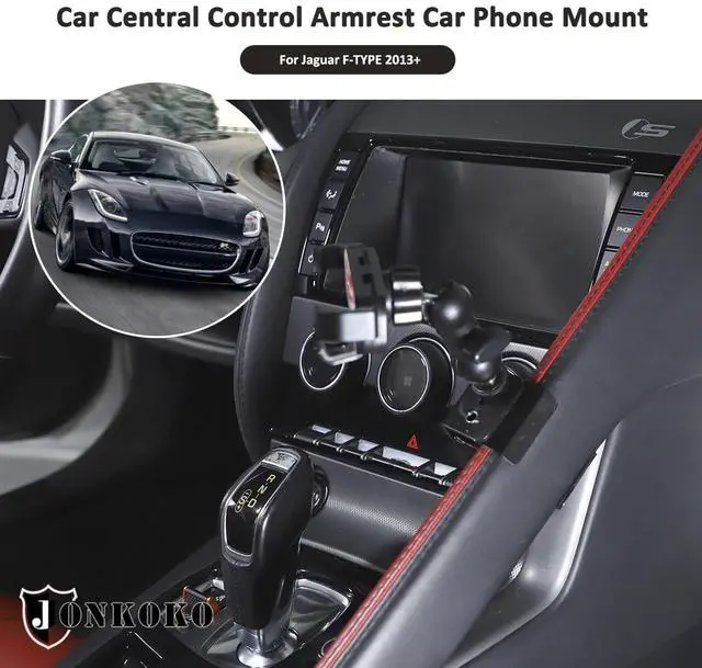 Alt view image 4 of 5 - JONKOKO Car Central Control Armrest Car Phone Mount for Jaguar F-Type 2013-2026 Auto Mobile Phone Holder Accessories (Style H)