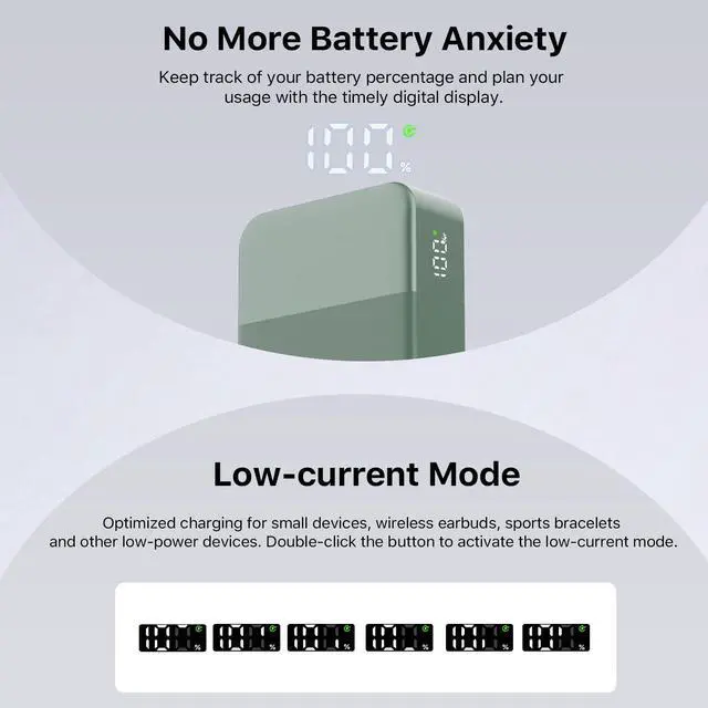 Alt view image 5 of 5 - NOBIS Portable Charger, 65W 20000mAh Power Bank Fast Charging PD QC, 2 USB-C(in/Out) & 2 USB-A Battery Pack with Digital Display for Laptop Phone 17 Tablet Earbuds