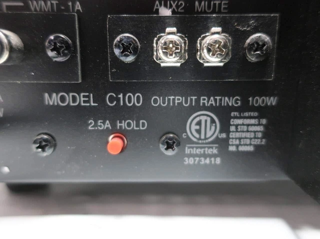 Alt view image 4 of 5 - Bogen C100 Public Address Mixer Amplifier, 100 Watts, 4 Input Mixer Amp, 70V/25V 16 Ohm Speaker Outputs, Treble and Bass Controls, Thermal Protection and Electronic Shutdown, Rack Mountable