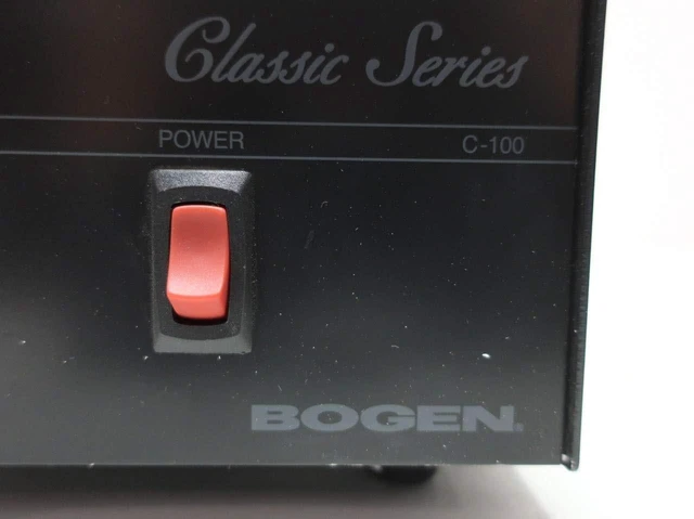 Alt view image 5 of 5 - Bogen C100 Public Address Mixer Amplifier, 100 Watts, 4 Input Mixer Amp, 70V/25V 16 Ohm Speaker Outputs, Treble and Bass Controls, Thermal Protection and Electronic Shutdown, Rack Mountable