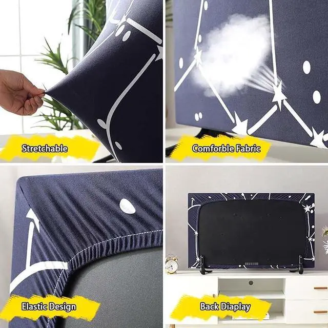 Alt view image 4 of 5 - Jonscart Stretchable Dustproof Slipcover TV Screen Monitor Desktop Computer Dust Cover Protector Indoor Decor 22inch to 65inch (Lotus,65inch)