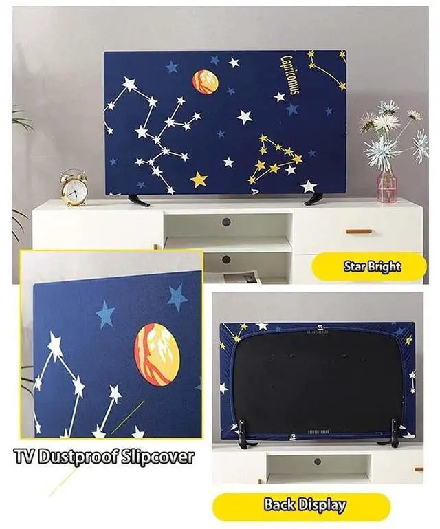 Alt view image 5 of 5 - Jonscart Stretchable Dustproof Slipcover TV Screen Monitor Desktop Computer Dust Cover Protector Indoor Decor 22inch to 65inch (Lotus,65inch)