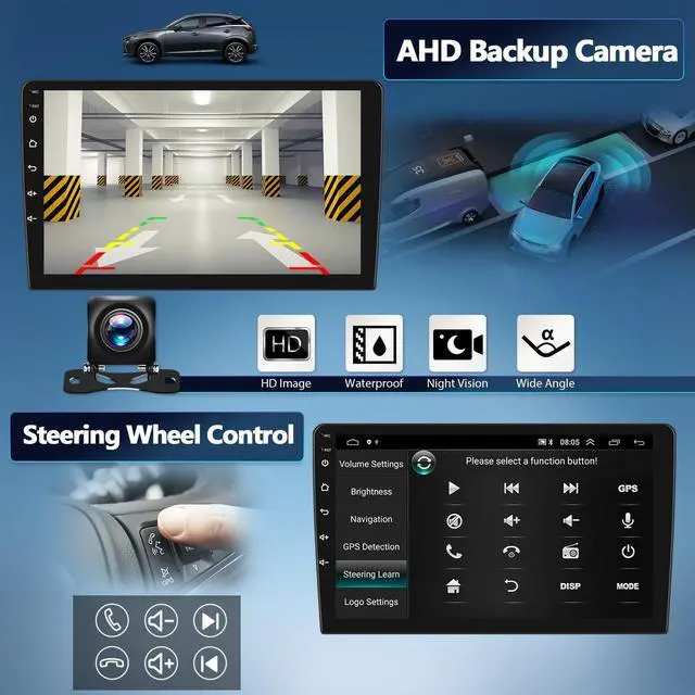 Alt view image 5 of 5 - 2G+64G Android 15 Car Stereo for Chevrolet Chevy Malibu 2009-2014 with Wireless Carplay Android Auto,9'' HD Touchscreen Car Radio with Mirror Link WiFi GPS Bluetooth FM/RDS Radio SWC+Rear Camer