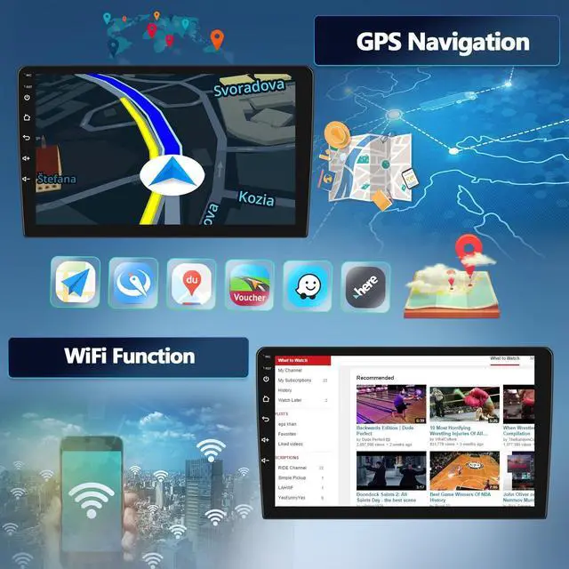 Alt view image 4 of 5 - 2G+64G Android 15 Car Stereo for Chevrolet Chevy Malibu 2009-2014 with Wireless Carplay Android Auto,9'' HD Touchscreen Car Radio with Mirror Link WiFi GPS Bluetooth FM/RDS Radio SWC+Rear Camer