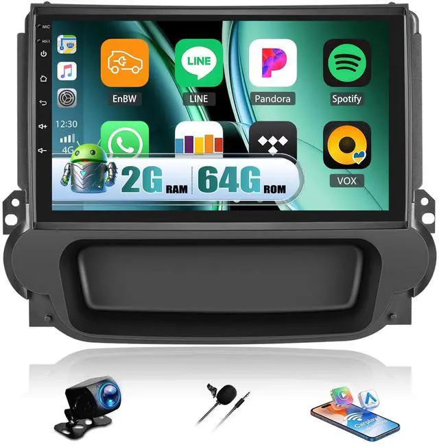 Main image of 2G+64G Android 15 Car Stereo for Chevrolet Chevy Malibu 2009-2014 with Wireless Carplay Android Auto,9'' HD Touchscreen Car Radio with Mirror Link WiFi GPS Bluetooth FM/RDS Radio SWC+Rear Camer