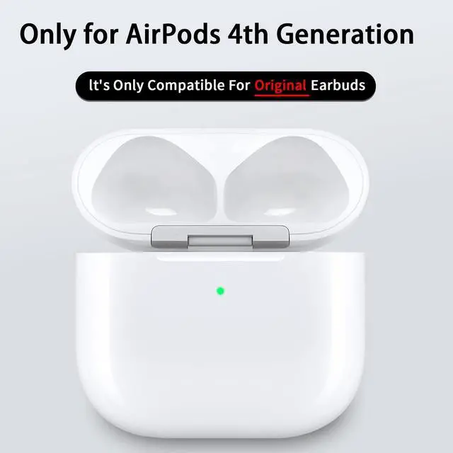 Alt view image 2 of 5 - MIOLLYBO Wireless Charging Case Compatible with AirPods 4th Generation, Replacement for Air Pod 4 Charger Case with Bluetooth Pairing, Sync Button & USB C Port Charging (White)