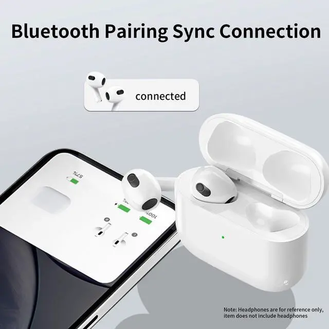Alt view image 5 of 5 - MIOLLYBO Wireless Charging Case Compatible with AirPods 4th Generation, Replacement for Air Pod 4 Charger Case with Bluetooth Pairing, Sync Button & USB C Port Charging (White)