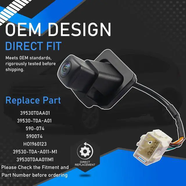 Alt view image 2 of 5 - YzusGomumu 39530T0AA01 Rear View Backup Camera Compatible with 2012 2013 Honda CR-V Parking Assist Camera Replaces 39530-T0A-A01 590-074 590074 HO1960123 39530-T0A-A011-M1 39530T0AA011M1