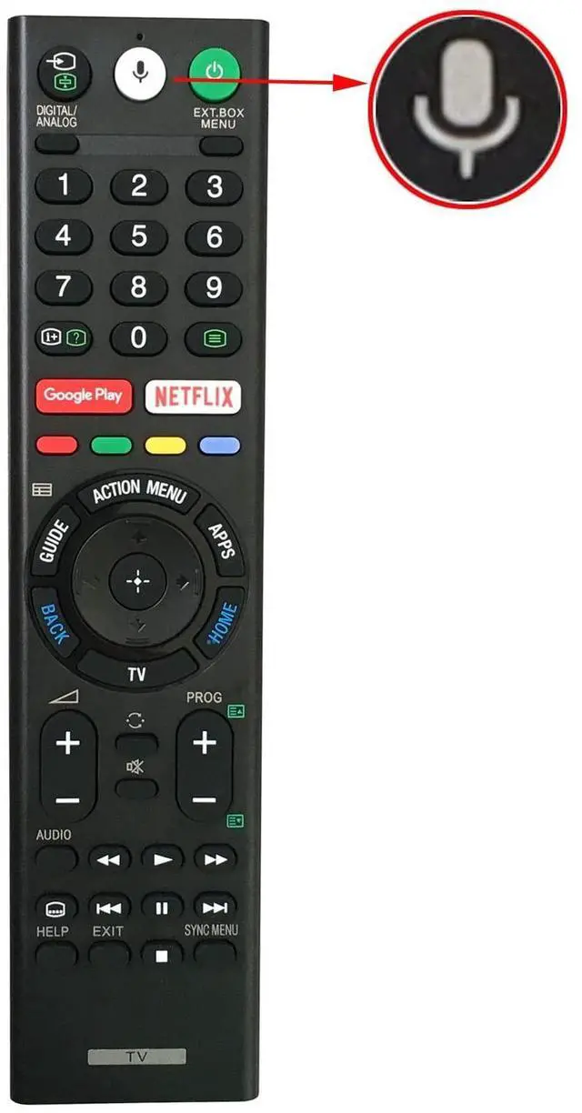 Alt view image 2 of 5 - RMF-TX310P Replacement Voice Remote Control Compatible for Sony TV KD-75X8000G KD-65X8000G KD-55X8000G KD-49X8000G KD-43X8000G KD-65X8077G KD-55X8077G KD-65X7500F KD-55X7500F RMF-TX310C RMF-TX310T