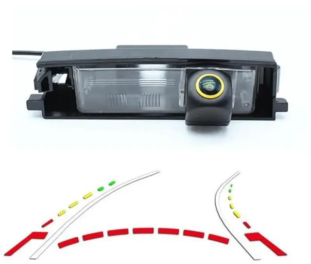 Main image of Vlicevrn Vehicle Car Rear View Camera Dynamic Trajectory Tracks Line Backup Parking Camera for Toyota RAV4 XA30 / Toyota Vanguard XA30 2005~2012 (Spare Wheel On Door) (Golden Fisheye Dynamic)