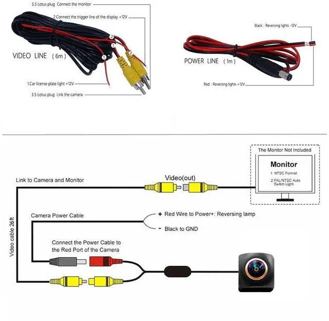 Alt view image 4 of 5 - Vlicevrn Vehicle Car Rear View Camera Dynamic Trajectory Tracks Line Backup Parking Camera for Toyota RAV4 XA30 / Toyota Vanguard XA30 2005~2012 (Spare Wheel On Door) (Golden Fisheye Dynamic)