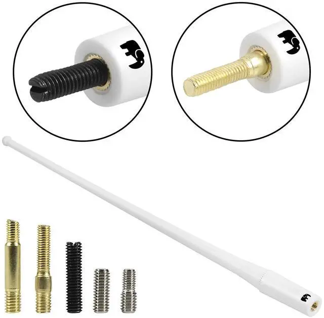 Alt view image 3 of 5 - ONE250 13" inches Flexible Antenna, Compatible with Ford F-Series (F-150 F-250 F-350 Super Duty Ford Raptor Ranger Trucks 1997-2024) - Designed for Optimized FM/AM Reception (White)