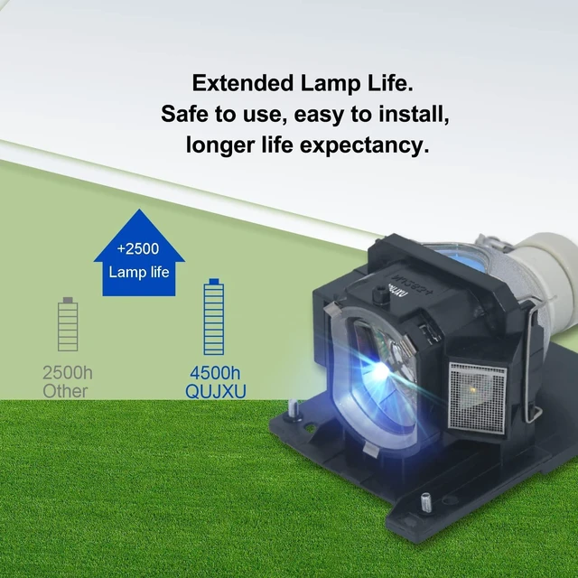 Alt view image 3 of 5 - QUJXU DT01021 Replacement Projector Lamp for Hitachi CP-X2010 CP-X2010N CP-X2510 CP-X2510E CP-X2510EN CP-X2510N CP-X3010 CP-X3010E CP-X3010EN CP-X3010N ED-X40, Lamp with Housing