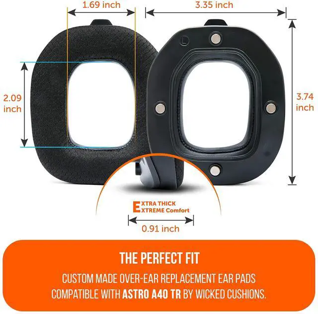 Alt view image 5 of 5 - WC Mod Kit A40 Cooling Gel Earpads + Headband Replacement Compatible with Astro A40 Gen 4 & A40 TR by Wicked Cushions ^^ Enhanced Comfort, Cooling & Durability ^^ Black