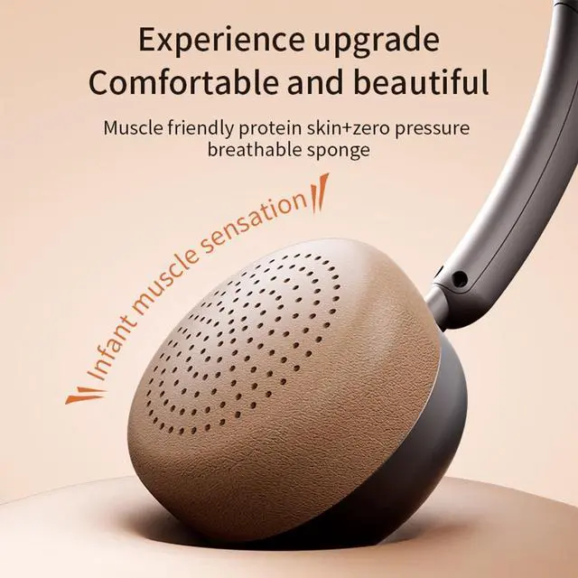 Alt view image 5 of 5 - auvstar Wireless Over-Ear Headphones with Active Noise Cancelling, 35-Hour Battery, Bluetooth 5.2, Hi-Fi Stereo, Foldable Design, Comfortable Earmuffs - Brown