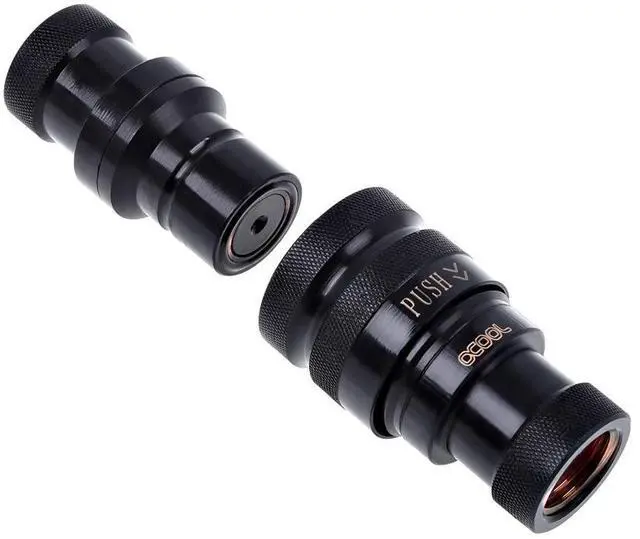 Alt view image 4 of 5 - Alphacool G1/4" Eiszapfen HF Quick Release Connector Kit, Deep Black