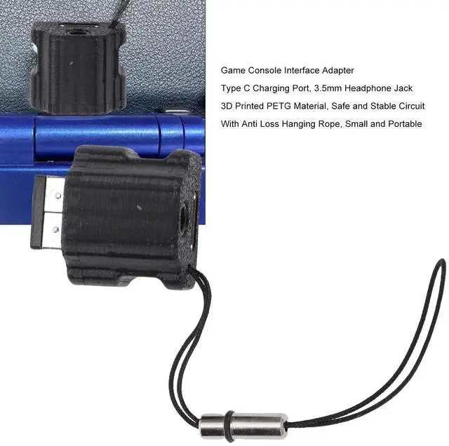 Alt view image 4 of 5 - ASHATA USB C Charging Adapter for GBA SP Game Console, 3.5mm Type C Adapter Converter for GBA SP Consoles Charging Cable, with Anti Loss Hanging Rope (Black)