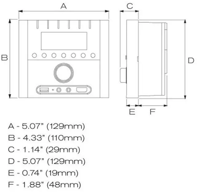 Alt view image 5 of 5 - MB Quart RVM2.0 RV in Dash Compact Mechless Source Unit with AM/FM, Bluetooth, RCA, USB, and HDMI for Audio and Visual Media Connection