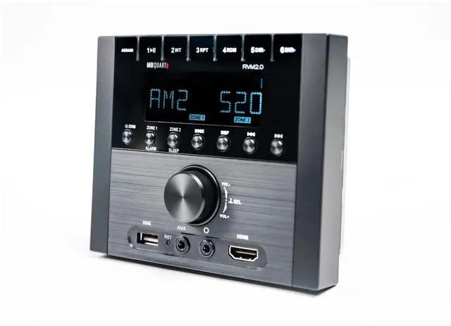 Main image of MB Quart RVM2.0 RV in Dash Compact Mechless Source Unit with AM/FM, Bluetooth, RCA, USB, and HDMI for Audio and Visual Media Connection