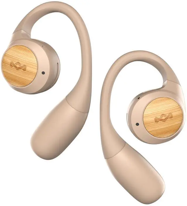 Main image of House of Marley Liberate Open-Ear True Wireless Earbuds, 20 Hrs Total Playtime, Quick Charge, Built-in Microphones, 12mm Drivers, Sustainable and Eco-Friendly Design (Cream)