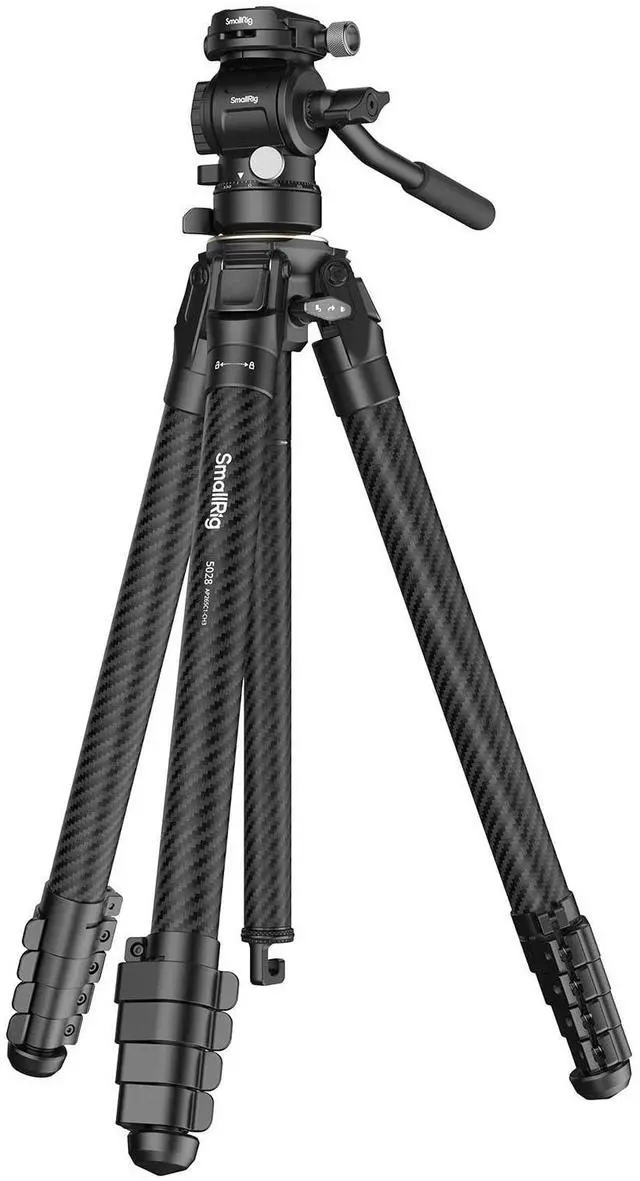 Main image of SmallRig Portable Carbon Fiber Travel Tripod Kit, 61.8'' Video Camera Tripod Monopod Video Head, Built-in QR Plate for Arca, Switchable Centre Column, Max Load 3kg / 6.6lb for Cameras, DSLR
