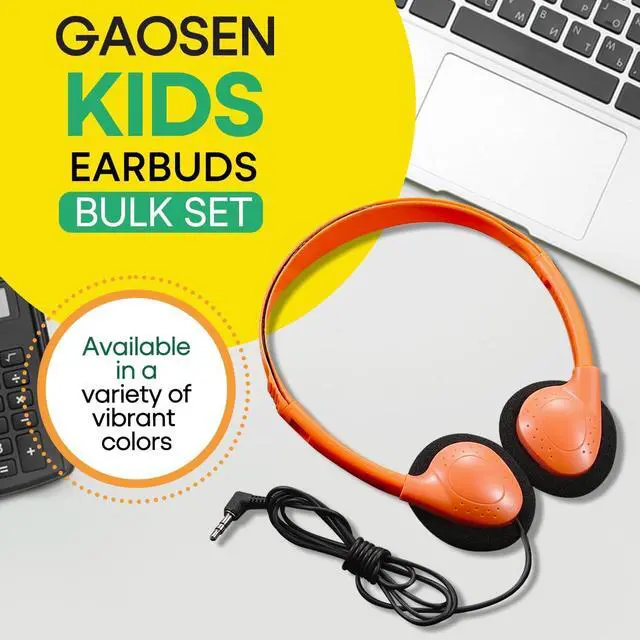 Alt view image 2 of 5 - Gaosen Bulk Class Set Headphones 30 Pack for Classroom Students KidsAdjustable School Earphones On Ear with 3.5mm Jack for Teachers Children Toddler Boys Girls Teens Adult(GS857, Mixed)