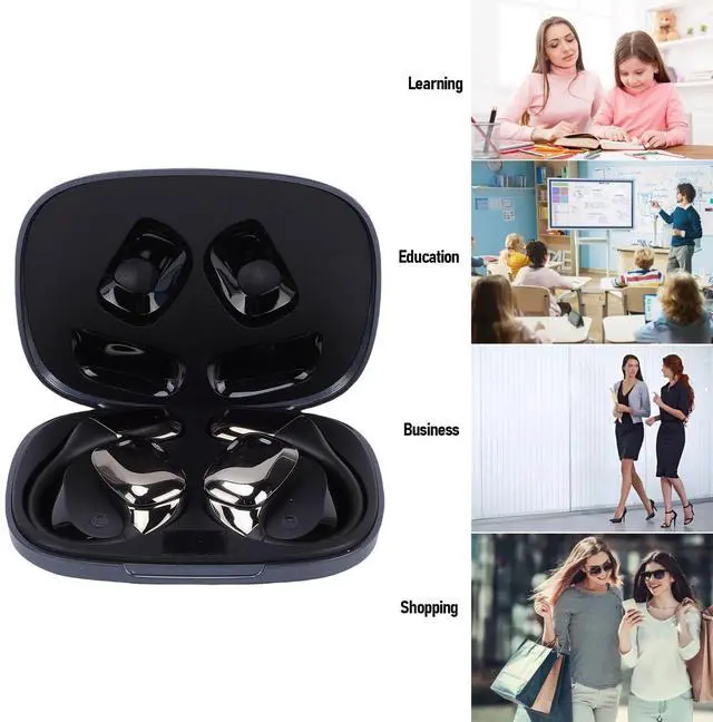 Alt view image 5 of 5 - Asixxsix AI Translation Earbuds, Real Time 133 Languages Translator Headphones Wireless Bluetooth 5.4, with Charging Case for Travel Business Learning (Black)