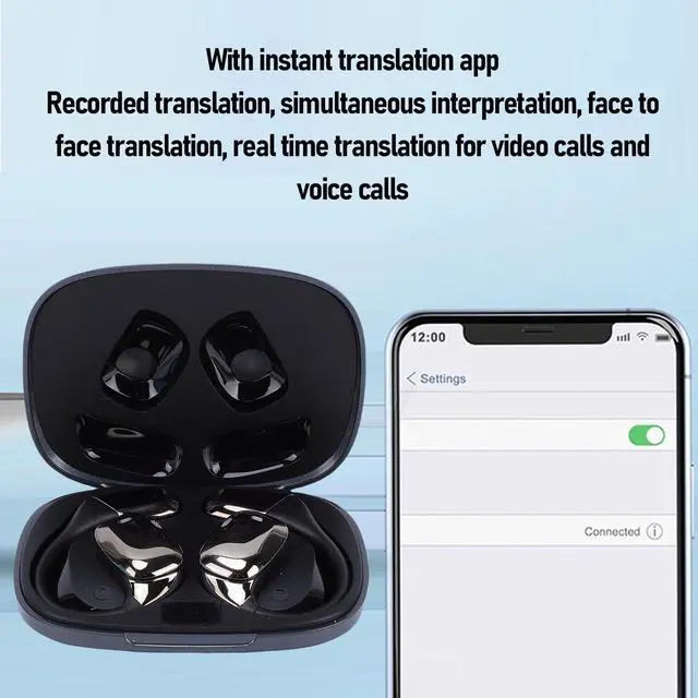 Alt view image 2 of 5 - Asixxsix AI Translation Earbuds, Real Time 133 Languages Translator Headphones Wireless Bluetooth 5.4, with Charging Case for Travel Business Learning (Black)