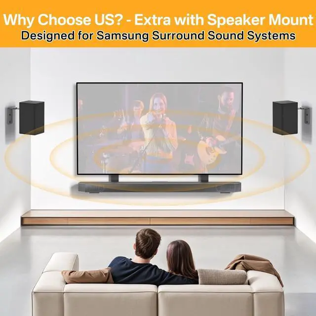 Alt view image 5 of 5 - Soundbar TV Mount for Samsung Soundbar TV Mounts HW-Q990C/HW-Q990D/Q930C/HW-Q930B/HW-Q930D and More - Height Adjustable Bracket for Samsung Sound bar Mounting WR Speaker Wall Mounts & Remo